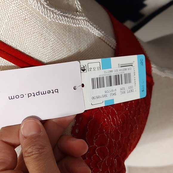 ❤️NWT b.tempt'd Ladie'/Teens Ciao Bella Balconette Underwire Bra, Red Floral 32C - Picture 8 of 11